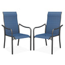 Vicllax Sillas de comedor con cabestrillo de textileno y metal para patio al aire libre con reposabrazos 