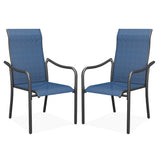 Vicllax Outdoor Stackable High Back Sling Dining Chair, Set of 2/4/6/8