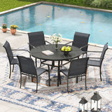 Black Table & Grey Chairs - 47.2"( Seating for 6)