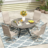 Vicllax 5/7 Pieces Patio Dining Set with Round Dining Table and Swivel Chairs