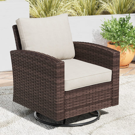 Vicllax Versatile Wicker Patio Sofa, Love Seat Glider, Chairs and Ottomans