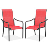 Vicllax Outdoor Stackable High Back Sling Dining Chair, Set of 2/4/6/8