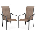 Vicllax Sillas de comedor con cabestrillo de textileno y metal para patio al aire libre con reposabrazos 