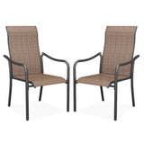 Vicllax Outdoor Stackable High Back Sling Dining Chair, Set of 2/4/6/8