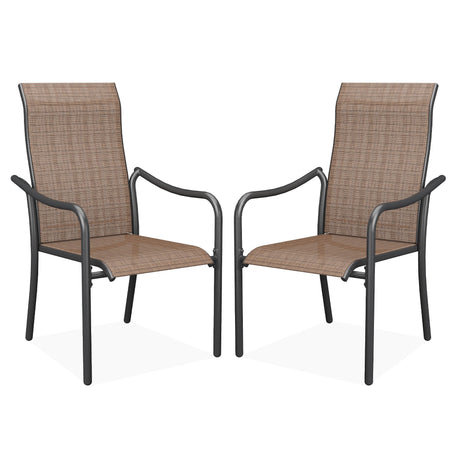 Vicllax Outdoor Stackable High Back Sling Dining Chair, Set of 2/4/6/8