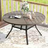 Vicllax 5 Pieces Outdoor Dining Set, 47.2" Metal Round Dining Table and Premium Swivel Chairs