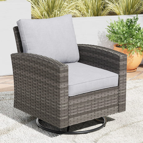 Vicllax Versatile Wicker Patio Sofa, Love Seat Glider, Chairs and Ottomans