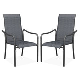 Vicllax Outdoor Stackable High Back Sling Dining Chair, Set of 2/4/6/8