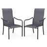 Vicllax Outdoor Stackable High Back Sling Dining Chair, Set of 2/4/6/8