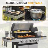 Vicllax BBQ Propane Gas Grill, Freestanding Grill Cart with Wheels