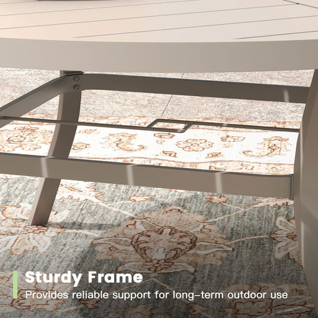 Vicllax Outdoor Dining Set for 8 People, Patio 60" Round Table with 8 Swivel Chairs