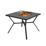 Vicllax Outdoor Metal Dining Table for 4, Patio Square Metal Table