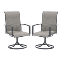 Vicllax Sillas giratorias para patio, asiento profundo acolchado de textileno con reposabrazos