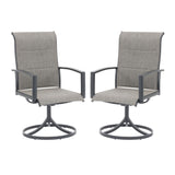 Vicllax Patio Padded Swivel Dining Chairs with Textilene Deep Seating and Armrest