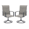 Vicllax Patio Padded Swivel Dining Chairs with Textilene Deep Seating and Armrest