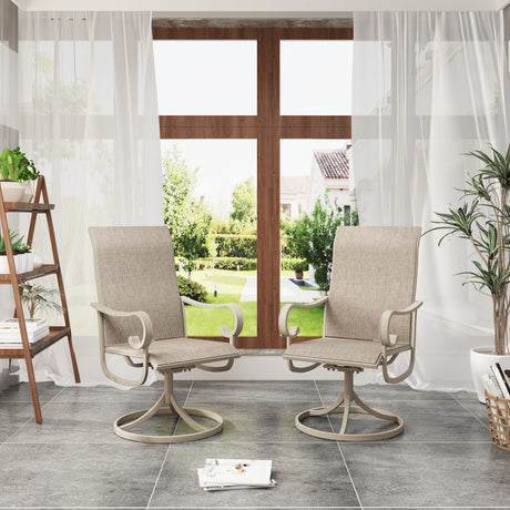 Vicllax Patio Swivel Chairs Set of 2/4/6, Outdoor Textilene Swivel Dining Chair