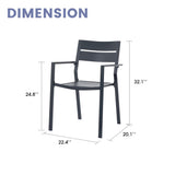 Vicllax Outdoor Patio Dining Chairs Stackable Metal Chairs