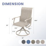 Vicllax 3-Piece Patio Bistro Set, Outdoor Swivel Chairs and 27.6" Small Metal Table With Storage Rack