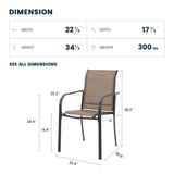 VICLLAX 7/9/11 PCS Patio Dining Table Set, Round Metal Table and Stackable Sling Chair