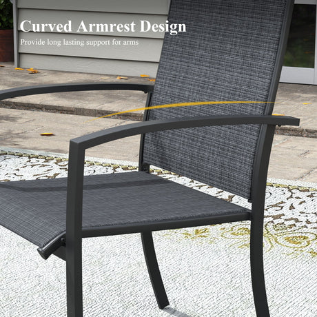 Vicllax 11 PCS Patio Dining Table Set, 60" Round Metal Table and Skyline Stackable Chair