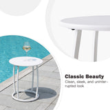 Vicllax Metal Round Side Table, Outdoor/Indoor Small End Table