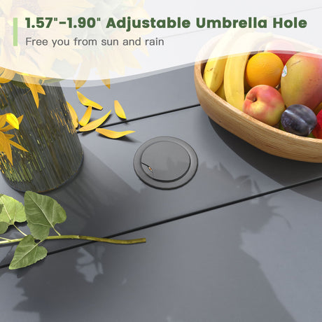 Vicllax Juego de comedor para patio de 5 piezas, mesa de comedor redonda de 42" y sillas giratorias para exterior 