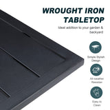 Vicllax Mesa de bar para exteriores con orificio para sombrilla, mesa cuadrada de altura con barra de metal para patio 