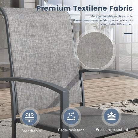 Vicllax 3 Pieces Outdoor Dining Set, 27.6" Round Bar Table and Skyline Stackable Chair