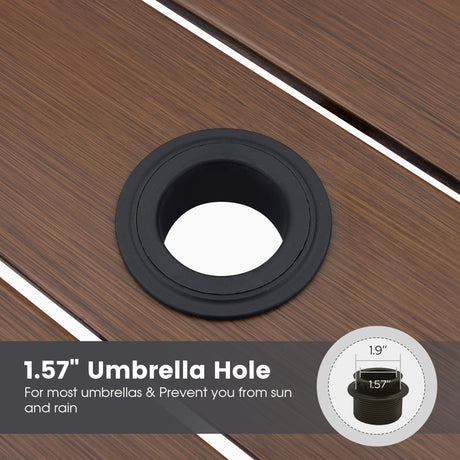 Vicllax Juego de comedor para exterior de 5 piezas con mesa cuadrada de metal de 42" y sillas de textileno 