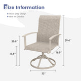Vicllax 360° Outdoor Swivel Chairs with Ergonomic Armrests, Available in Sets of 2/4/6