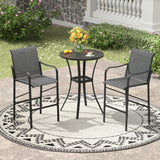 Vicllax 3/5 PCS Outdoor Bar Set, Patio High Bar Chairs and Round Bar Table