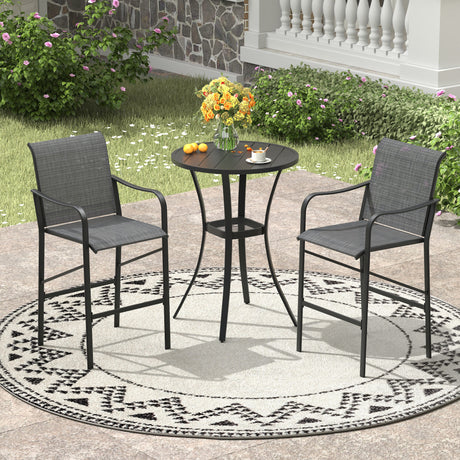 Vicllax 3/5 PCS Outdoor Bar Set, Patio High Bar Chairs and Round Bar Table