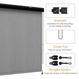 Vicllax Roller Shade, Patio Roll Up Sun Blocking Roller Shade with Aluminum Valance