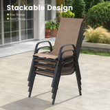 Vicllax 11 PCS Patio Dining Table Set, 60" Round Metal Table and Horizon Stackable Chair