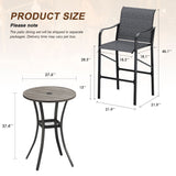 Vicllax 3/5 PCS Outdoor Bar Set, Patio High Bar Chairs and Round Bar Table