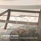 VICLLAX 7/9/11 PCS Patio Dining Table Set, Round Metal Table and Stackable Sling Chair