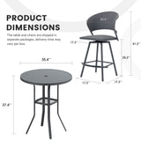 Vicllax 3/5 PCS Outdoor Swivel Bar Set, Patio Wicker Bar Chairs and Round Bar Table