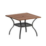 Vicllax Outdoor Patio Dining Table for 4, Metal Square Table with Storage