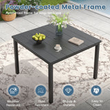 Vicllax 5pcs Outdoor Dining Set,  Square Metal Table and 4 Textilene Swivel  Chairs