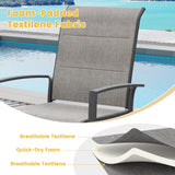 Vicllax 5/7/9 Pcs Outdoor Dining Set, Round Metal Table and Stackable Padded Chair