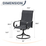Vicllax Modern Swivel Outdoor Dining Chair set of 2 - High-Back Weather-Resistant Patio Seating