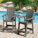 Vicllax Outdoor HDPE Adirondack Bar Chair, Patio Bar Stools with Umbrella Hole