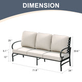 Vicllax Outdoor Patio Conversation Sofa, Love Seat Glider, and Swivel Chairs