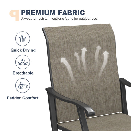 Vicllax Juego de comedor para exterior de 5 piezas con mesa redonda de metal de 42" y 4 sillas giratorias acolchadas