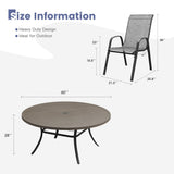 Vicllax 11 PCS Patio Dining Table Set, 60" Round Metal Table and Horizon Stackable Chair