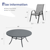 Vicllax 11 PCS Patio Dining Table Set, 60" Round Metal Table and Horizon Stackable Chair