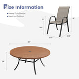 Vicllax 11 PCS Patio Dining Table Set, 60" Round Metal Table and Horizon Stackable Chair