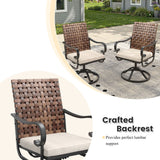 Vicllax 5 Pieces Outdoor Dining Set, 37.8"Square dining Table and Sierra Swivel Chair