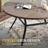 Vicllax Round Patio Dining Table for 4/6/8, Outdoor Large Metal Table