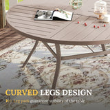 Vicllax 11 Pieces Outdoor Dining Set with 60" Round Metal Table and Armrest Chairs